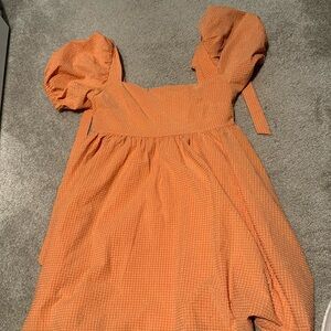Orange babydoll dress Lulu’s size S
